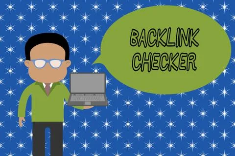 Text sign showing Backlink Checker. Conceptual photo Find your competitors most Stock Illustration