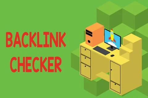 Text sign showing Backlink Checker. Conceptual photo Find your competitors most Stock Illustration