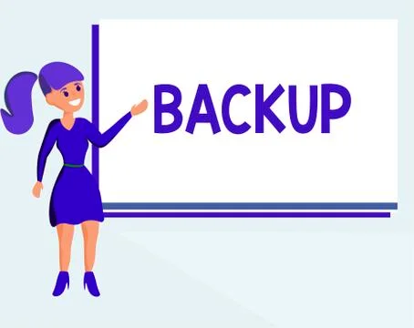 Text sign showing Backup. Conceptual photo Copy of file data made in case Stock-Illustration