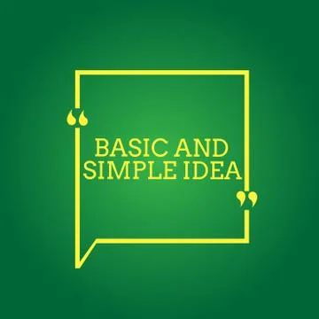 Text sign showing Basic And Simple Idea. Conceptual photo Plain Mental Images or Stock Illustration