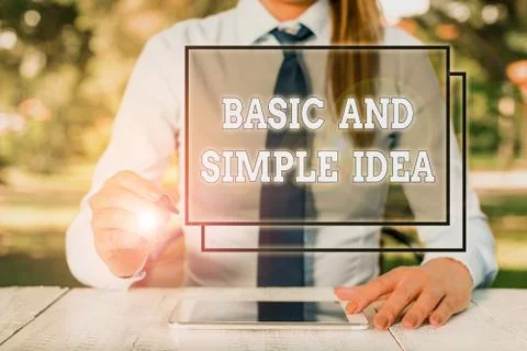 Text sign showing Basic And Simple Idea. Conceptual photo Plain Mental Images or Stock Photos