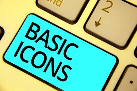 Text sign showing Basic Icons. Conceptual photo pictogram or ideogram displayed Stock Photos