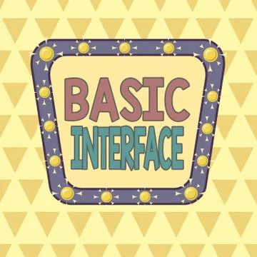 Text sign showing Basic Interface. Conceptual photo boundary across which two 库存插图