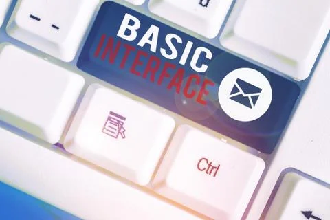 Text sign showing Basic Interface. Conceptual photo boundary across which two Stockfoto's