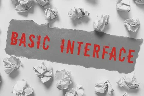 Text sign showing Basic Interface. Word for boundary across which two Stockfoto's