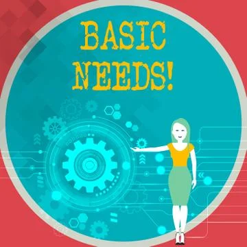 Text sign showing Basic Needs. Conceptual photo measurement of absolute poverty Stock Illustration
