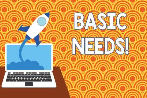 Text sign showing Basic Needs. Conceptual photo measurement of absolute poverty Stock Illustration