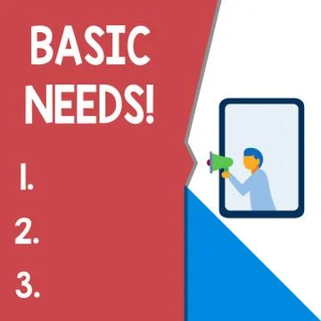 Text sign showing Basic Needs. Conceptual photo measurement of absolute poverty Stock Illustration