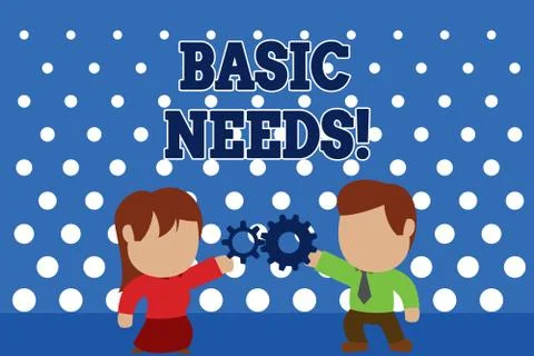 Text sign showing Basic Needs. Conceptual photo measurement of absolute poverty Stock Illustration