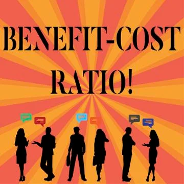 Text sign showing Benefit Cost Ratio. Conceptual photo Relationship between the Stock Illustration