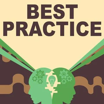 Text sign showing Best Practice. Business approach Method Systematic Touchstone Ilustración de archivo