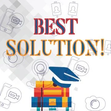 Text sign showing Best Solution. Conceptual photo Alternative or approach that Illustration