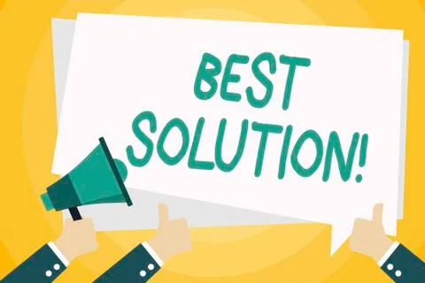 Text sign showing Best Solution. Conceptual photo Alternative or approach that Illustration