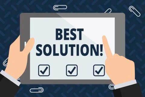 Text sign showing Best Solution. Conceptual photo Alternative or approach that Illustration