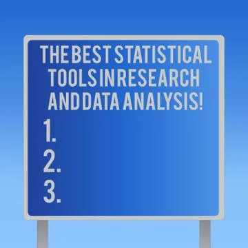 Text sign showing The Best Statistical Tools In Research And Data Analysis Illustrazione stock