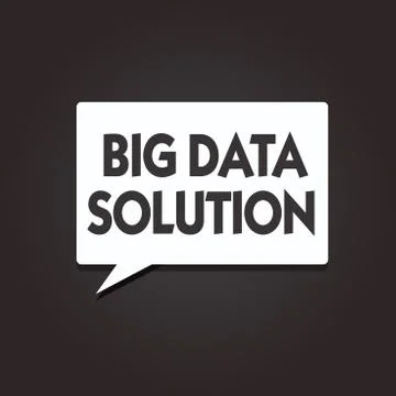 Text sign showing Big Data Solution. Conceptual photo Extracting value from huge Stock Illustration