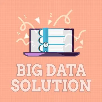 Text sign showing Big Data Solution. Conceptual photo Extracting value from huge Stock Illustration