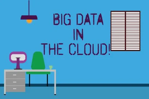 Text sign showing Big Data In The Cloud. Conceptual photo Information technology Illustrazione stock