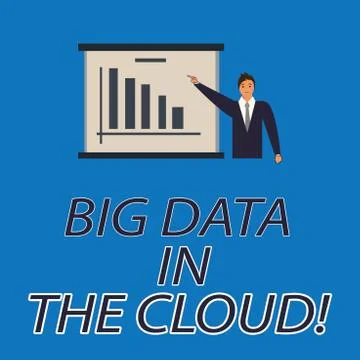 Text sign showing Big Data In The Cloud. Conceptual photo Information technology イラスト素材
