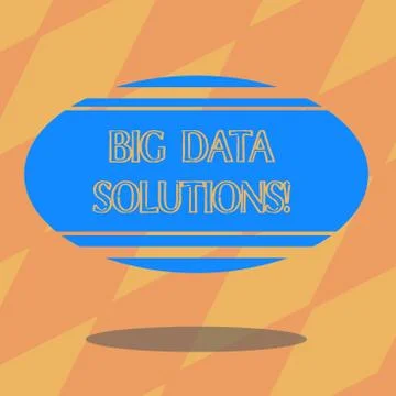 Text sign showing Big Data Solutions. Conceptual photo mean massive volume of Stock Illustration