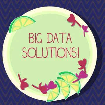 Text sign showing Big Data Solutions. Conceptual photo mean massive volume of Stock Illustration