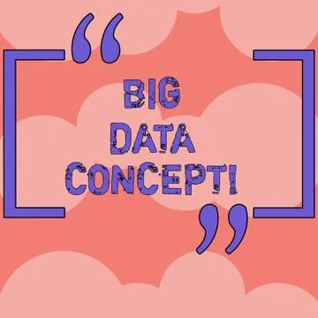 Text sign showing Big Data Concept. Conceptual photo extremely large sets that Illustrazione stock
