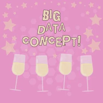 Text sign showing Big Data Concept. Conceptual photo extremely large sets that Illustrazione stock