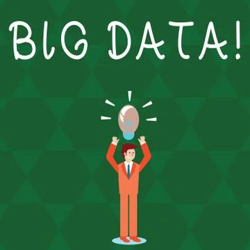 Text sign showing Big Data. Conceptual photo Large amount of information that Ilustração Stock