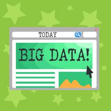 Text sign showing Big Data. Conceptual photo extremely large sets that may be Stock Illustration