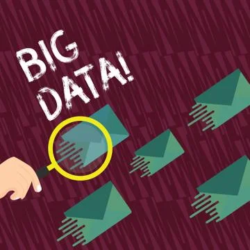 Text sign showing Big Data. Conceptual photo extremely large sets that may be Stock Illustration