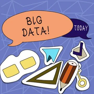 Text sign showing Big Data. Conceptual photo extremely large sets that may be Stock Illustration