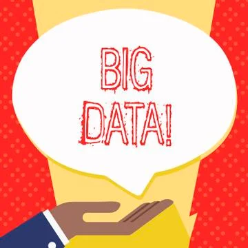 Text sign showing Big Data. Conceptual photo extremely large sets that may be Stock Illustration