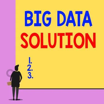 Text sign showing Big Data Solution. Conceptual photo Extracting value from huge Stock Illustration