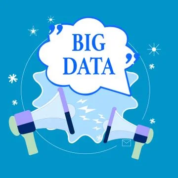 Text sign showing Big Data. Conceptual photo sets that so complex that 스톡 일러스트