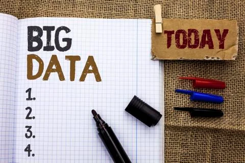 Text sign showing Big Data. Conceptual photo Huge Data Information Technology 写真素材