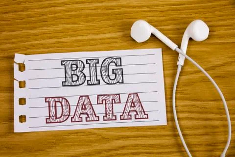 Text sign showing Big Data. Conceptual photo Large amount of information that Stock Photos