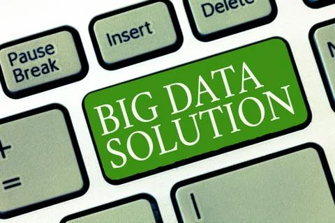 Text sign showing Big Data Solution. Conceptual photo Extracting value from huge Stock Photos
