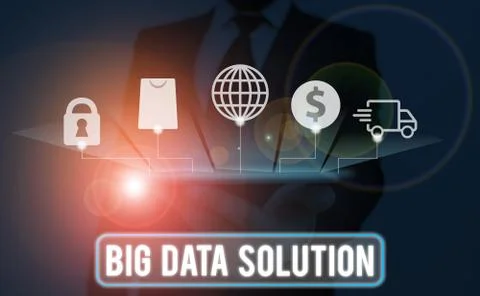 Text sign showing Big Data Solution. Conceptual photo Extracting value from huge Stock Photos