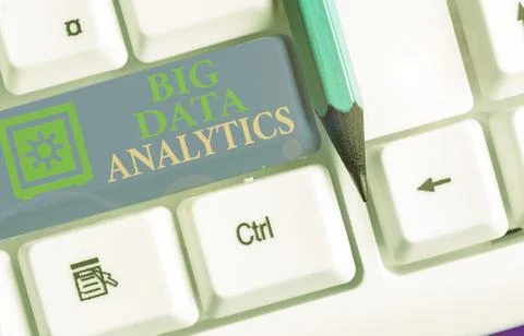 Text sign showing Big Data Analytics. Conceptual photo The process of examining Fotos de archivo