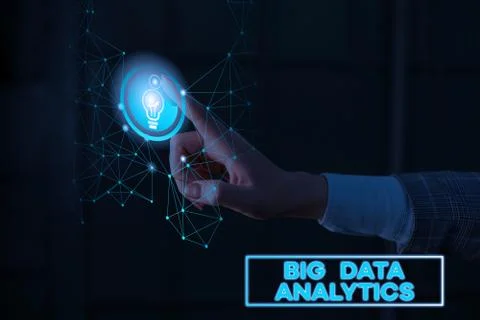 Text sign showing Big Data Analytics. Conceptual photo The process of examining 스톡 사진