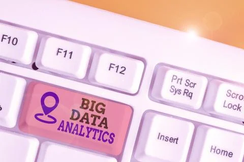 Text sign showing Big Data Analytics. Conceptual photo The process of examining 스톡 사진