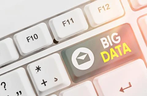 Text sign showing Big Data. Conceptual photo Dealing with the accessibility of Stockfoto's