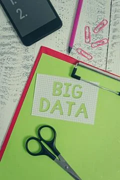 Text sign showing Big Data. Conceptual photo Dealing with the accessibility of 스톡 사진