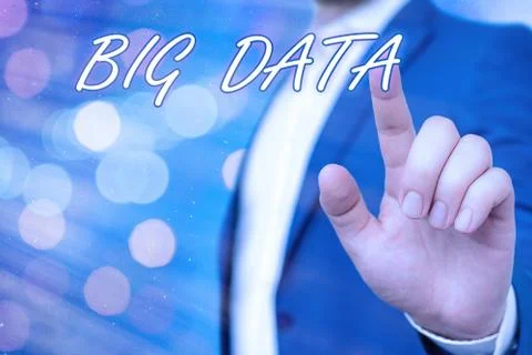 Text sign showing Big Data. Conceptual photo Dealing with the accessibility of Stock Photos