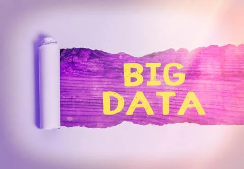 Text sign showing Big Data. Conceptual photo Dealing with the accessibility of Foto stock
