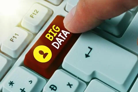 Text sign showing Big Data. Conceptual photo Dealing with the accessibility of Stock Photos