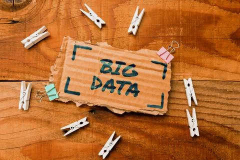 Text sign showing Big Data. Business overview sets that so complex that Stock Photos