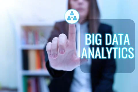 Text sign showing Big Data AnalyticsThe process of examining large and varied 스톡 사진