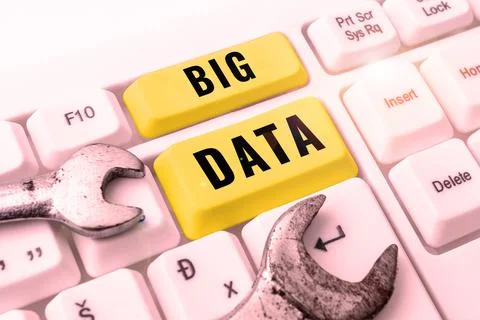 Text sign showing Big Data. Word Written on sets that so complex that Stock Photos