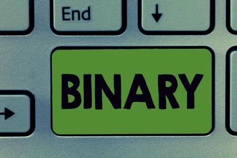 Text sign showing Binary. Conceptual photo relating to using or denoting system Stock Photos